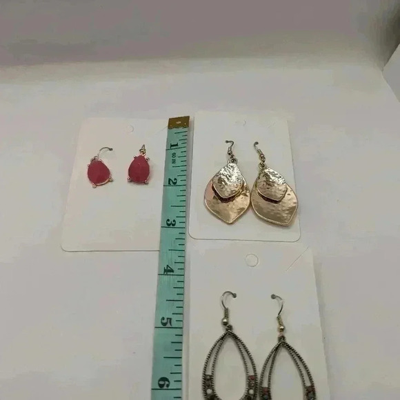 Teardrop GoldTone earring bundle set of 3 earrings - Picture 6 of 6